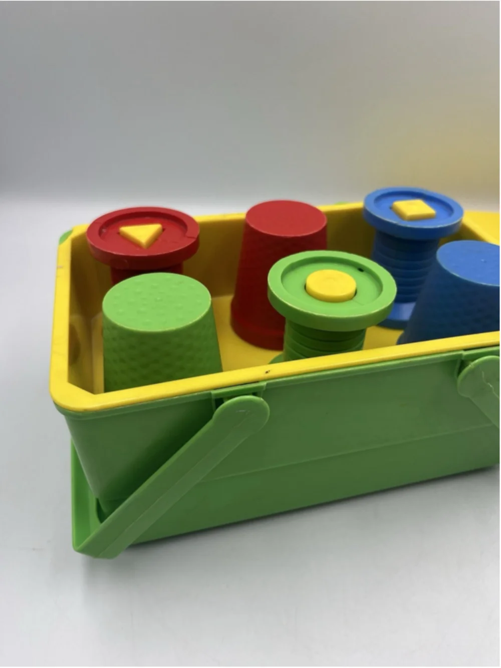 The Sewing Basket Vintage 1970s Childrens Guidance Learning Toy w/Shapes-Buttons